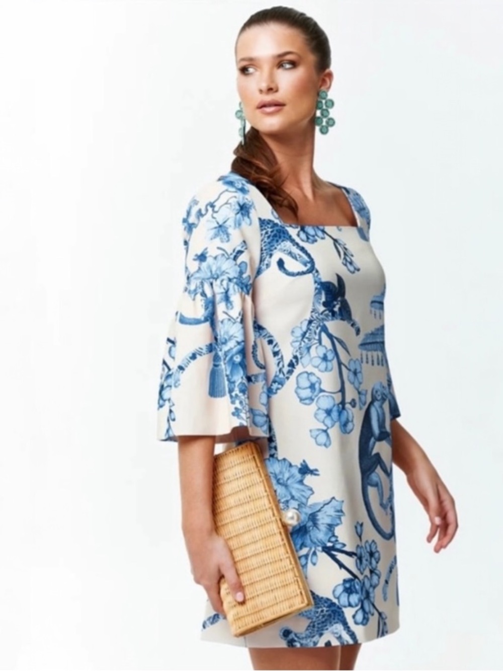 MESTIZA Vivienne Mini Dress Blue & Ivory
Stretch Crepe, NWT, XS